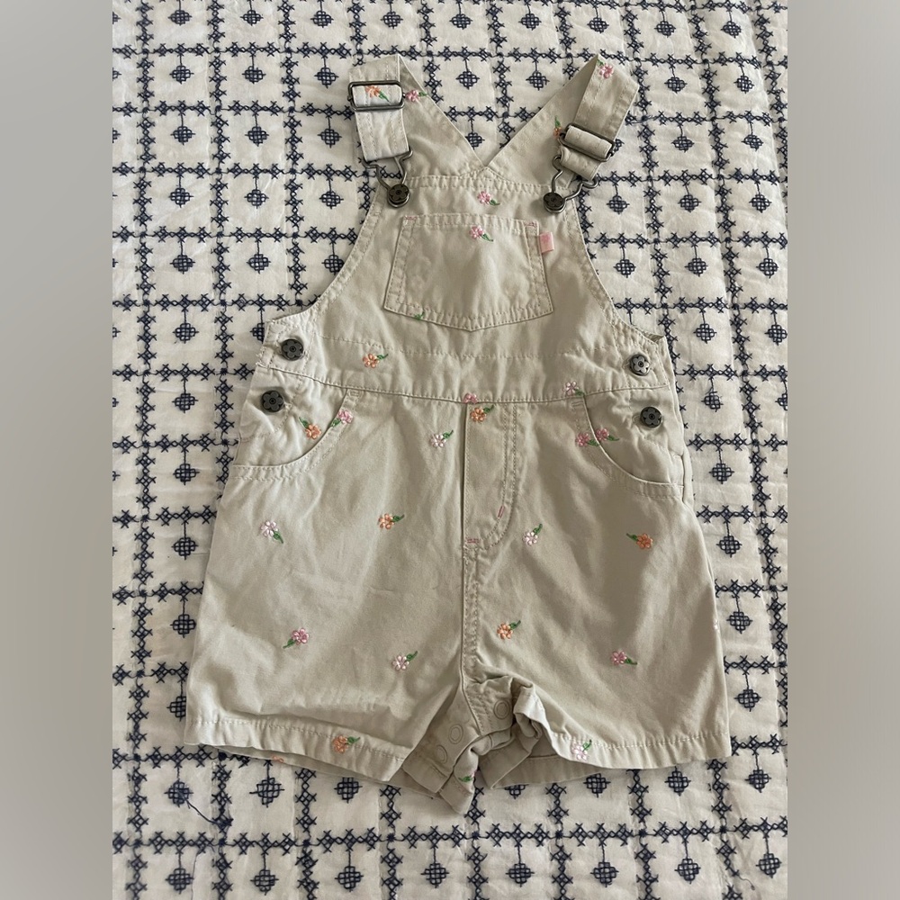 Vintage Y2K carters floral overall shorts